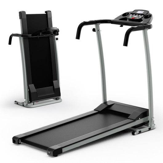 Folding Treadmill with 12 Preset Programs and LCD Display-Black