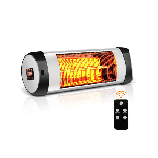 1500W Wall-Mounted Electric Heater Patio Infrared Heater with Remote Control