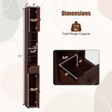 Freestanding Slim Bathroom Cabinet with Drawer and Adjustable Shelves-Brown