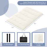 Queen/King/Twin/Full Futon Mattress Floor Sleeping Pad with Washable Cover Beige-Full Size