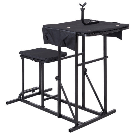 Foldable Shooting Bench with Adjustable Height Table