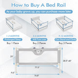 Vertical Lifting Baby Bedrail Guard with Double Safety Child Lock