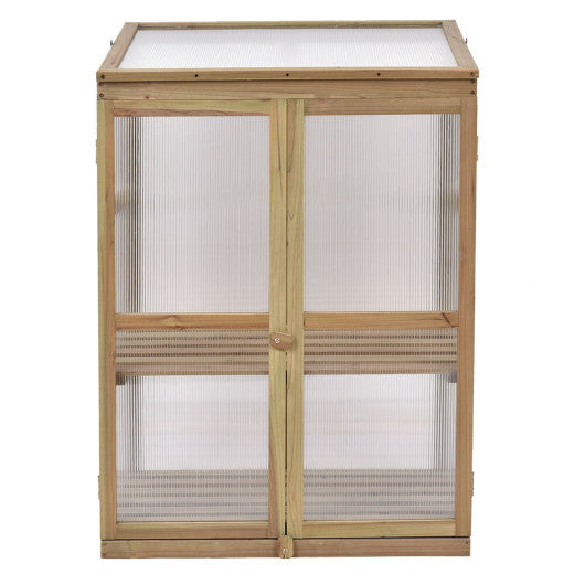 30 x 22 x 43 Inch Garden Portable Wooden Greenhouse