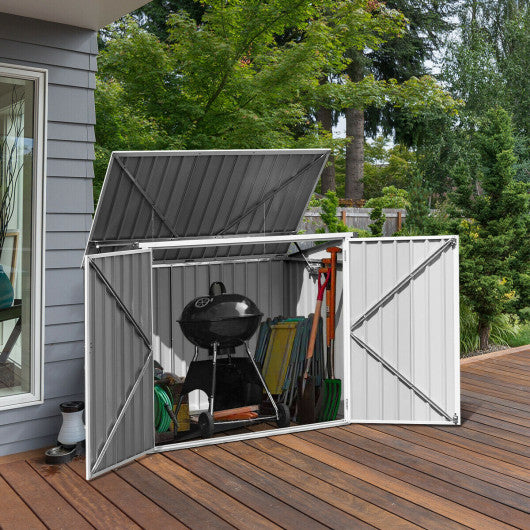 Horizontal Storage Shed 68 Cubic Feet for Garbage Cans