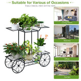 6-Tier Garden Cart Flower Rack Display Decor Pot Plant Holder