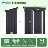 5 x 3 Feet Outdoor Storage Shed with Sloped Roof and Lockable Door-Gray