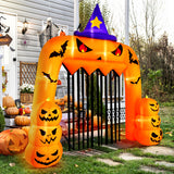 Halloween Inflatable Pumpkin Archway with Stakes and Water Bags