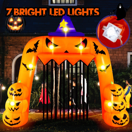 Halloween Inflatable Pumpkin Archway with Stakes and Water Bags