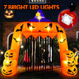 Halloween Inflatable Pumpkin Archway with Stakes and Water Bags