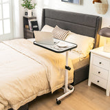 Rolling Overbed Bedside Table with 9-Level Adjustable Height