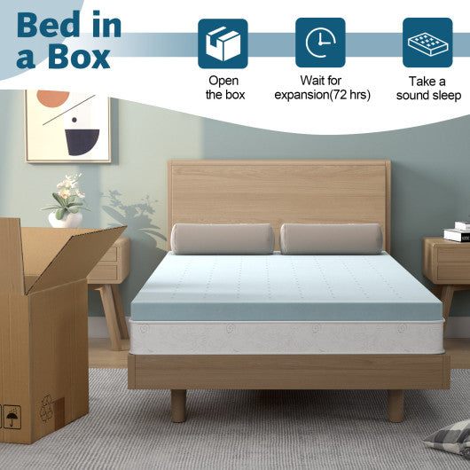 4 Inch Gel Injection Memory Foam Mattress Top Ventilated Mattress Double Bed-Twin Size