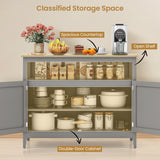 Modern Practical Wooden Kitchen Lockers with Large Storage Space-Gray