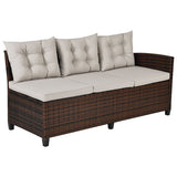 3 Pieces Hand-Woven Rattan Outdoor Sofa Set with Dining Table