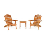 3 Pieces Adirondack Chair Set with Widened Armrest