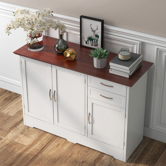 Buffet Storage Cabinet  Kitchen Sideboard with 2 Drawers-White