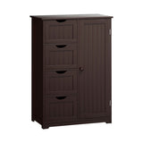 Standing Indoor Wooden Cabinet with 4 Drawers-Brown