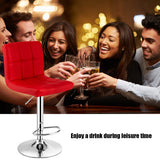 Adjustable Swivel Bar Stool with PU Leather-Red