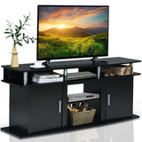 63 Inch TV Entertainment Console Center with 2 Cabinets-Black