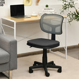 Armless Computer Chair Height-Adjustable with Breathable Mesh for Home Office-Black