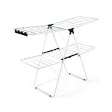 2-Tier Foldable Clothes Drying Rack with Adjustable Gullwing