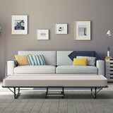 Rollaway Guest Bed with Sturdy Steel Frame and Memory Foam Mattress Made in Italy-Beige