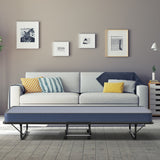 Rollaway Guest Bed with Sturdy Steel Frame and Memory Foam Mattress Made in Italy-Navy