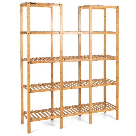 Multifunctional Bamboo Shelf Flower Plant Display Stand