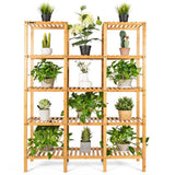 Multifunctional Bamboo Shelf Flower Plant Display Stand