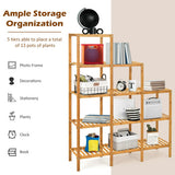 Multifunctional Bamboo Shelf Display Organizer