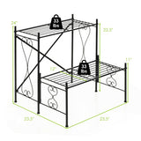 2-Tier Metal Plant Stand Garden Shelf