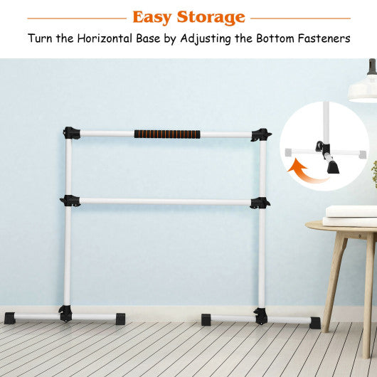 4 Feet Portable Ballet Barre with Adjustable Height-Gray