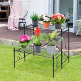 2-Tier Metal Plant Stand Garden Shelf