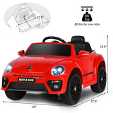 Volkswagen Beetle Kids Electric Ride On Car with Remote Control-Red