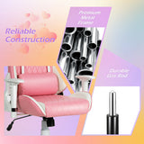 Ergonomic High Back Computer Desk Chair with Headrest and Lumbar Support-Pink