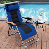 Oversize Folding Adjustable Padded Zero Gravity Lounge Chair-Blue