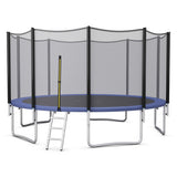 8/10/12/14/15/16 Feet Outdoor Trampoline Bounce Combo with Safety Closure Net Ladder-16 ft