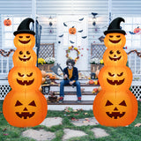 8 Feet Inflatable Halloween Pumpkins Stack with Built-in LED Lights
