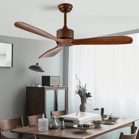 52 Inch Modern Ceiling Fan Indoor Outdoor Brushed Nickel Finish with Remote