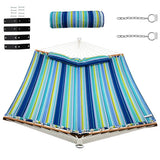 Patio Hammock Foldable Portable Swing Chair Bed with Detachable Pillow