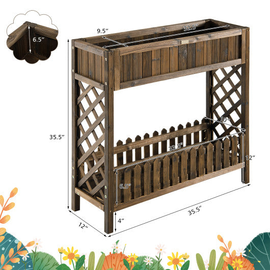 2-Tier Wood Raised Garden Bed for Vegetable and Fruit