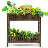 2-Tier Wood Raised Garden Bed for Vegetable and Fruit