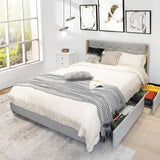 Bed Frame Mattress Foundation with 4 Storage Drawers
