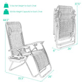 2 Pieces Folding Lounge Chair with Zero Gravity-Navy