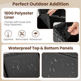 Indoor Outdoor 85 Gallon Storage Container with Waterproof Liner and Universal Wheels-Black