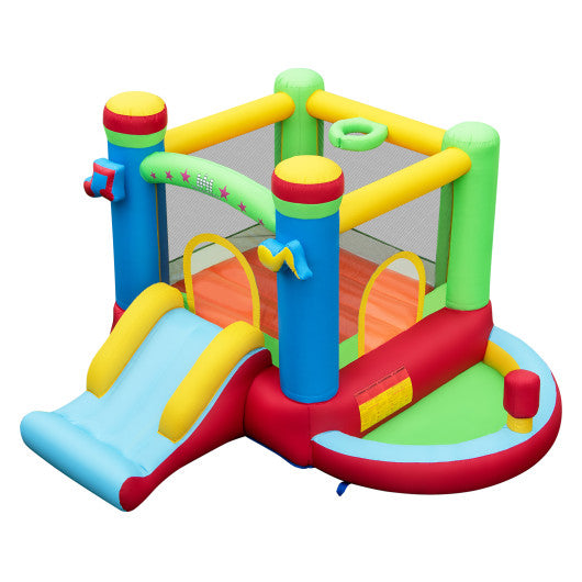 Inflatable Bounce House Kids Music-Themed Castle Sound Interaction Inflatable Bouncer without Blower