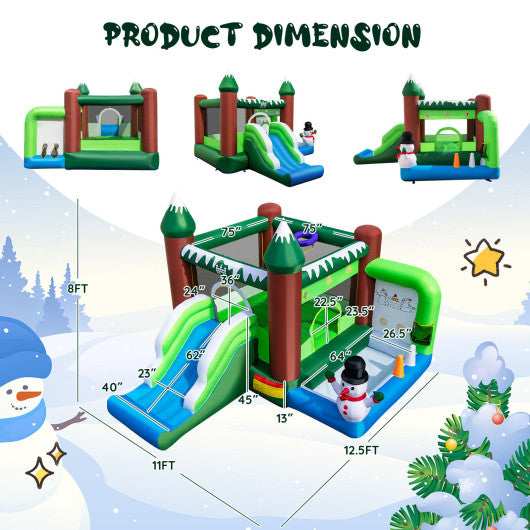 Inflatable Christmas Bouncy House with 735w Blower
