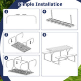 HDPE Outdoor Picnic Table Bench Set with Metal Base-Black