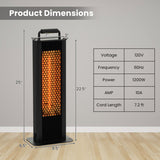 IP65 Waterproof Aluminum Heater with Double-Sided Heating and Overheat Protection-Black