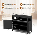 Kitchen Buffet Server Sideboard Storage Cabinet with 2 Doors and Shelf-Black