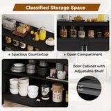 Kitchen Buffet Server Sideboard Storage Cabinet with 2 Doors and Shelf-Black